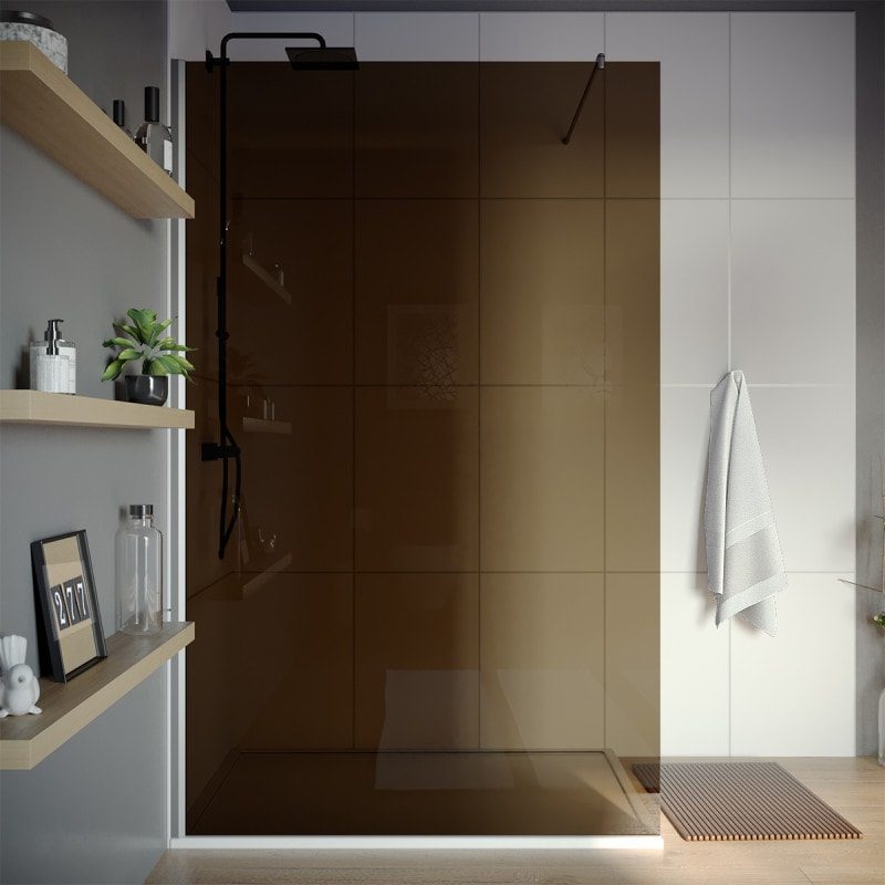 Walk-in-Dusche mit bronzefarbenem Glas – Glaswerk Hamburg